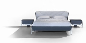 Für Sternegucker: Das Bett „MBS044“ mit Kopfteil und Rahmen in Leder. Foto: Formitalia