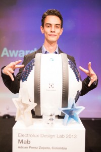 Adrian Perez Zapata überzeugte und gewann mit seinem Reinigungsroboter-Konzept „Mab“. Foto: Electrolux