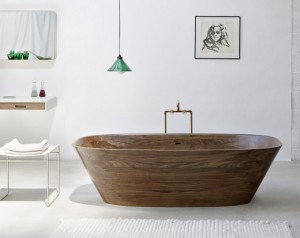 „Shell“ ist ein stylischer Spa- und Ruhepol aus hauchdünnem Massivholz. Foto: Markus Bstieler