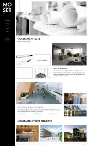 Info & Einblicke bietet die neue Webseite von MOSER ARCHITECTS. © 9dots