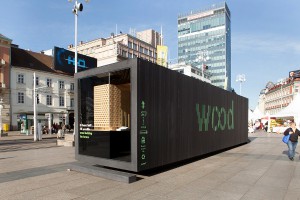 Die WOODBOX machte u.a. bereits in Zagreb Station. Ab 24. September öffnet sie in Wien ihre Türen. © Matej Dokic