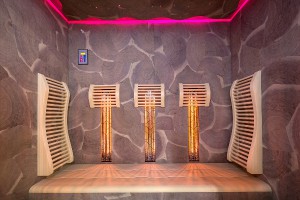 Schicke Sauna: RoHol Hirnholz in Amerikanischer Nuss, eingesetzt bei alpha wellness sensations. © alpha wellness sensations