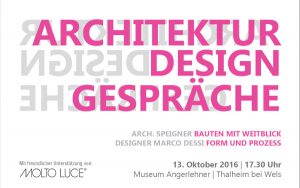 Let's talk: Die „Architektur Design Gespräche“ locken am 13. Oktober nach OÖ. © MHC